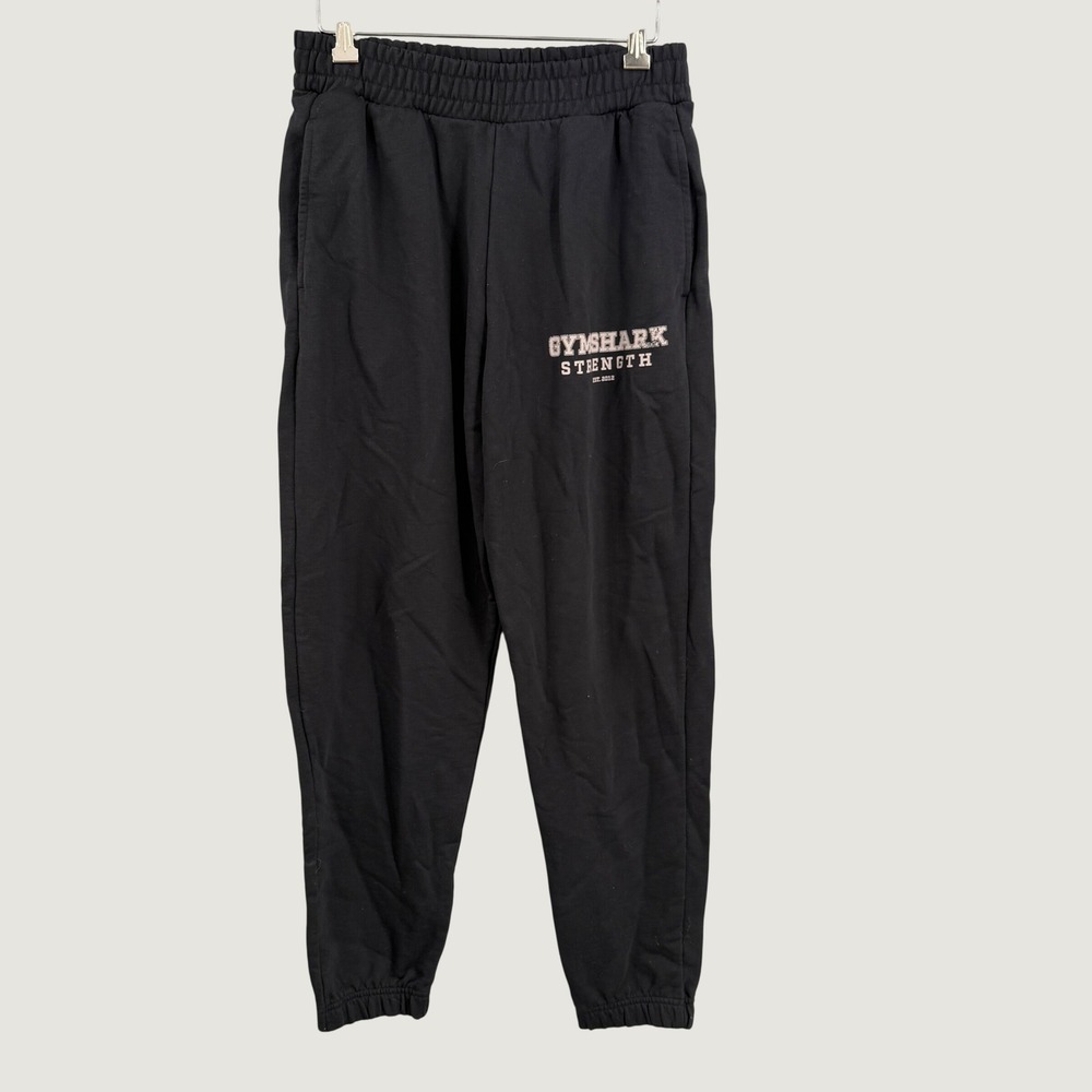 Gymshark Strength Sweatpants Joggers Size Small Black Distressed Logo